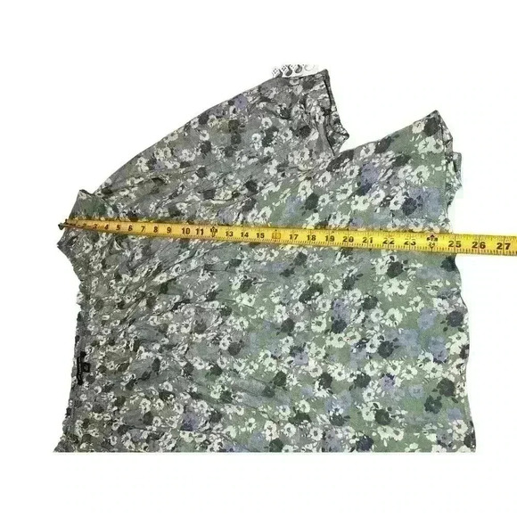 NWT Zac & Rachel Women's Size 3X Plus Floral Green Blouse - Picture 5 of 8